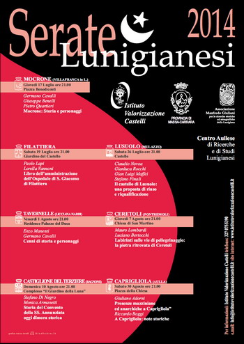 «Serate Lunigianesi 2014». Locandina