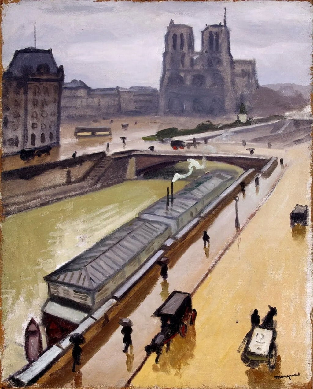 Albert Marquet, “Giornata piovosa a Parigi. La cattadrale di Notre Dame” [« Jour de pluie à Paris. La cathédrale Notre-Dame »], 1910, olio su tela, 81x66 cm. San Pietroburgo (Russia), Hermitage