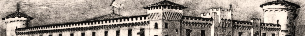 Saverio Pollaroli (1855-1934), “Il castello di Pizzighettone nel 1525”, anni ’20 del XX secolo, olio su tavola (particolare). Pizzighettone (Cremona, Lombardia), Museo Civico. Immagine rielaborata